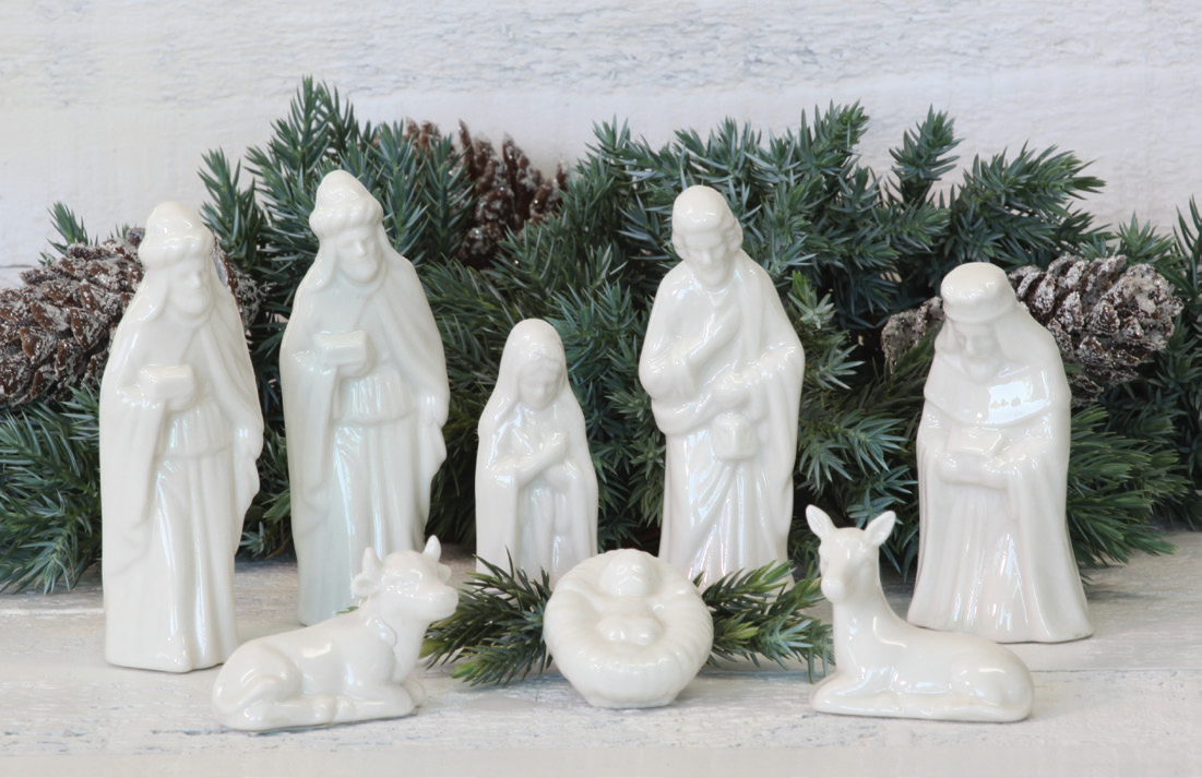 Mini Porcelain Nativity Set, , large