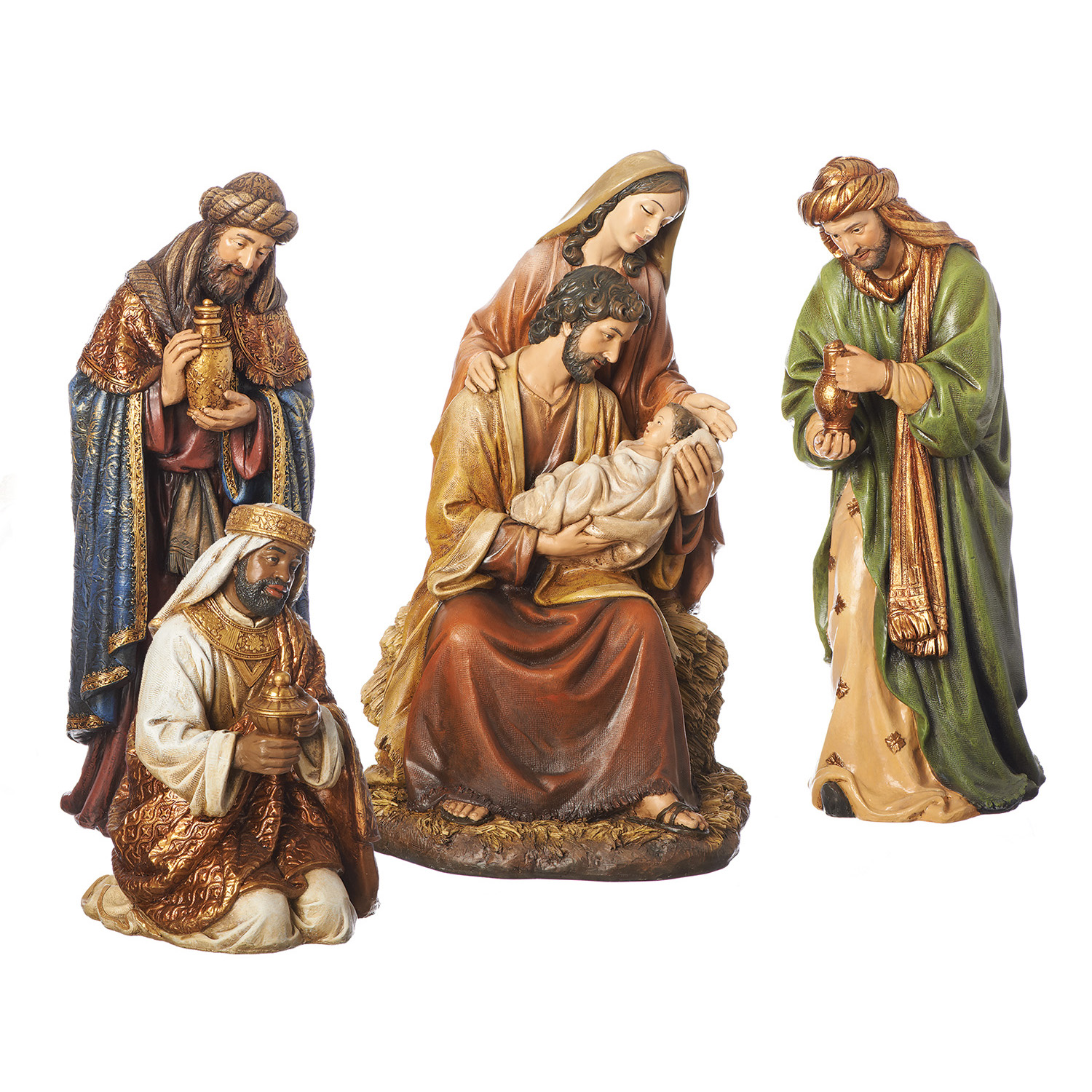 Three Kings Textured Resin Nativity, , large image number 1