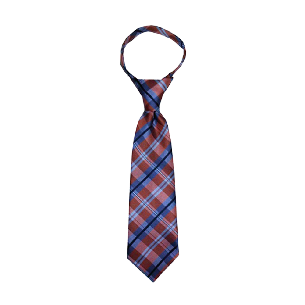 Toddler Tangerine and Sterling Plaid Zipper Tie
