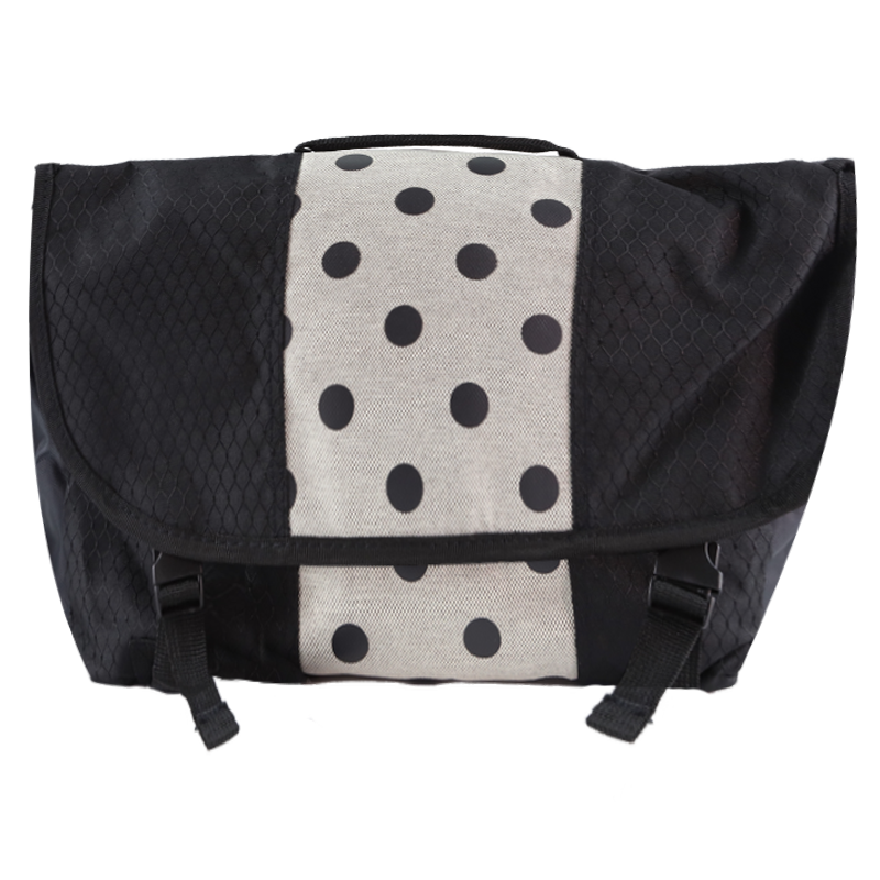 Black Polka Dot Called to Serve Messenger Bag, , large image number 0