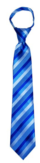 Boys' Blue/Blue Stripe Zipper Necktie, , large