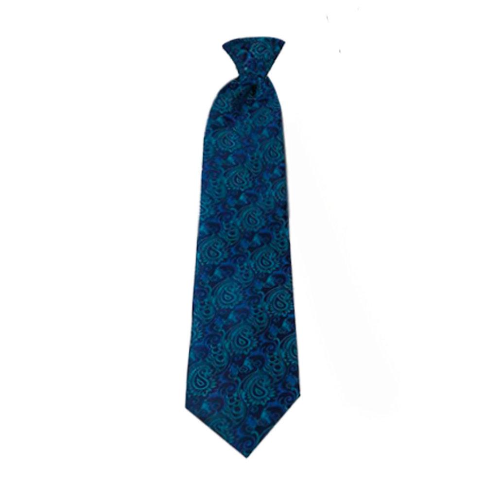 Boys' Aqua Blue Missionaries on Bikes Zipper Necktie, , large image number 0