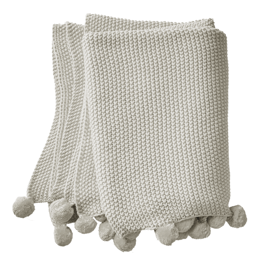Throw Blanket with Pom Poms, , large image number 2