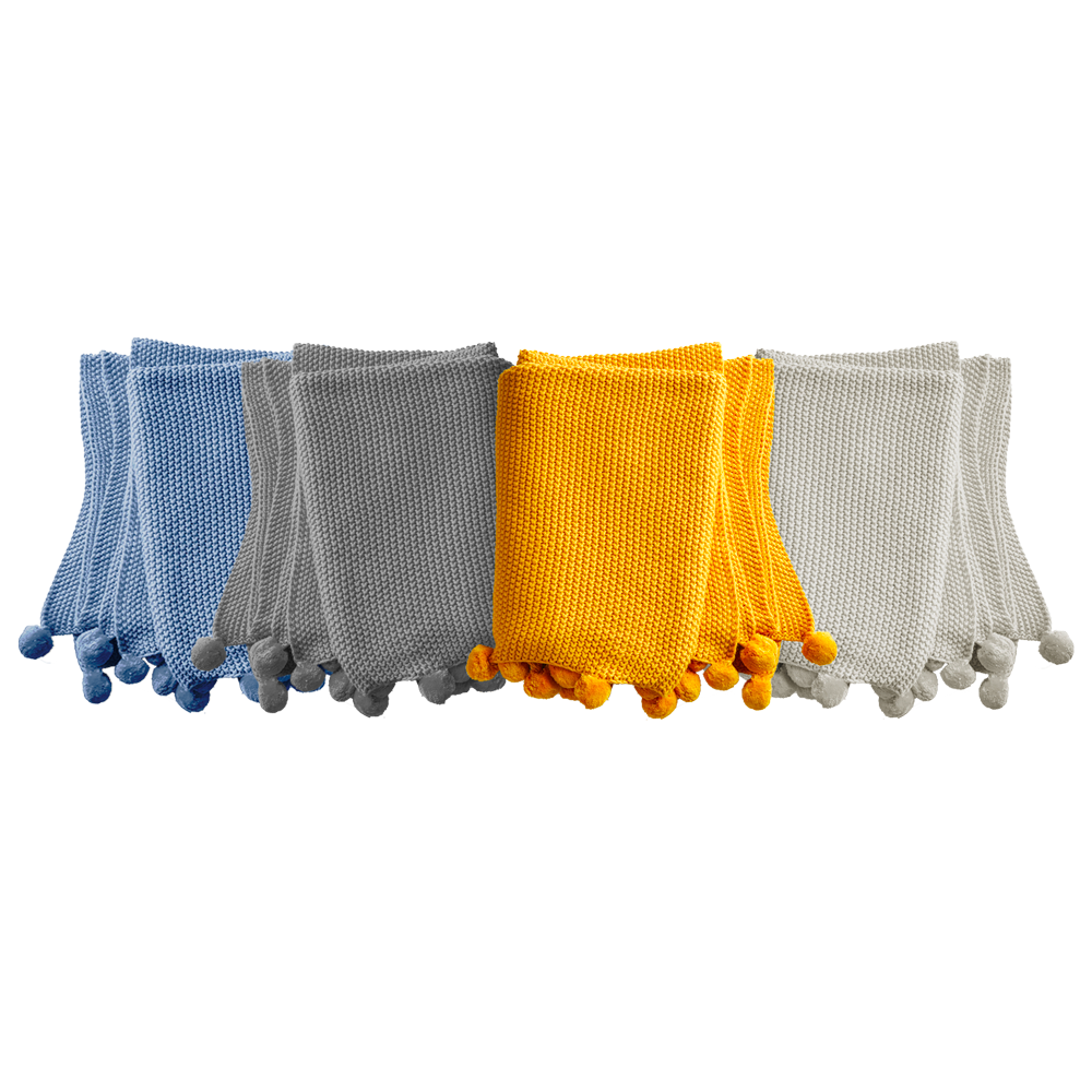 Throw Blanket with Pom Poms, , large image number 6