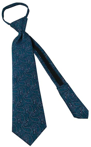Boys' Teal Paisley Angel Moroni Zipper Necktie, , large image number 1
