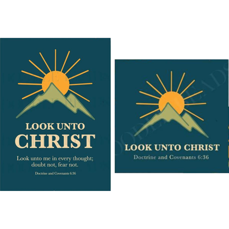 Look unto Christ 2025 Youth Theme Mountain Print, , large image number 0