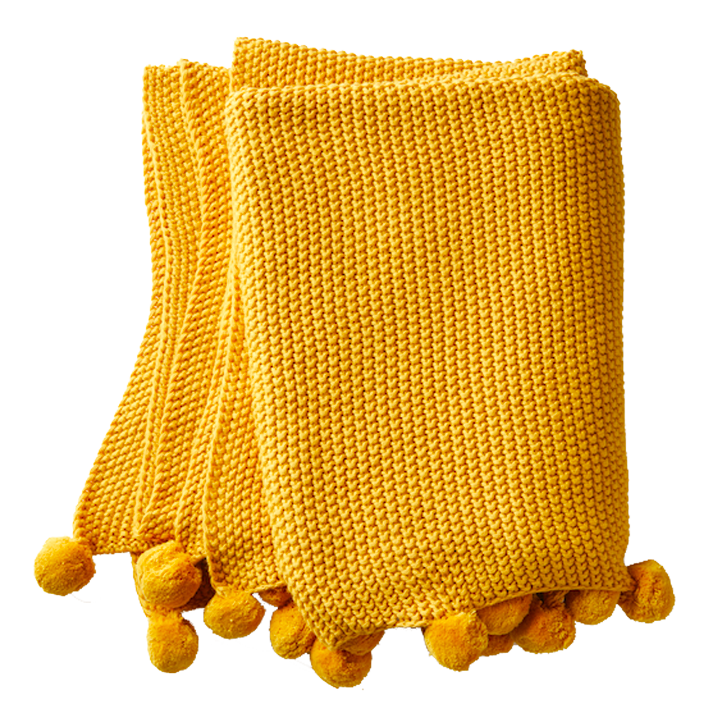 Throw Blanket with Pom Poms, , large image number 4