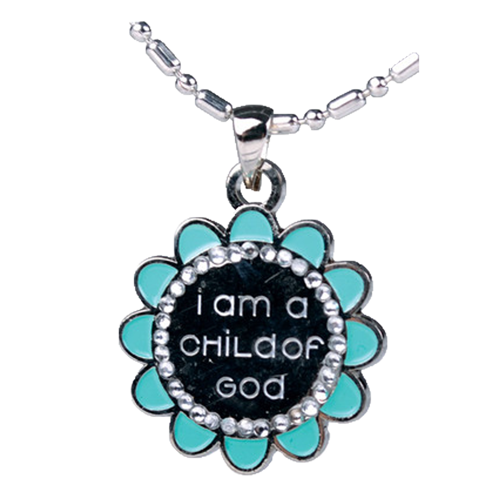 Flower I Am a Child of God Necklace, , large image number 0
