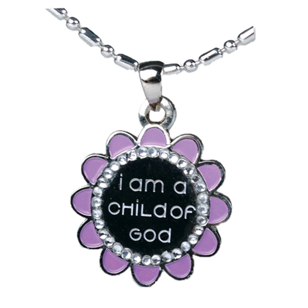 Flower I Am a Child of God Necklace, , large image number 3
