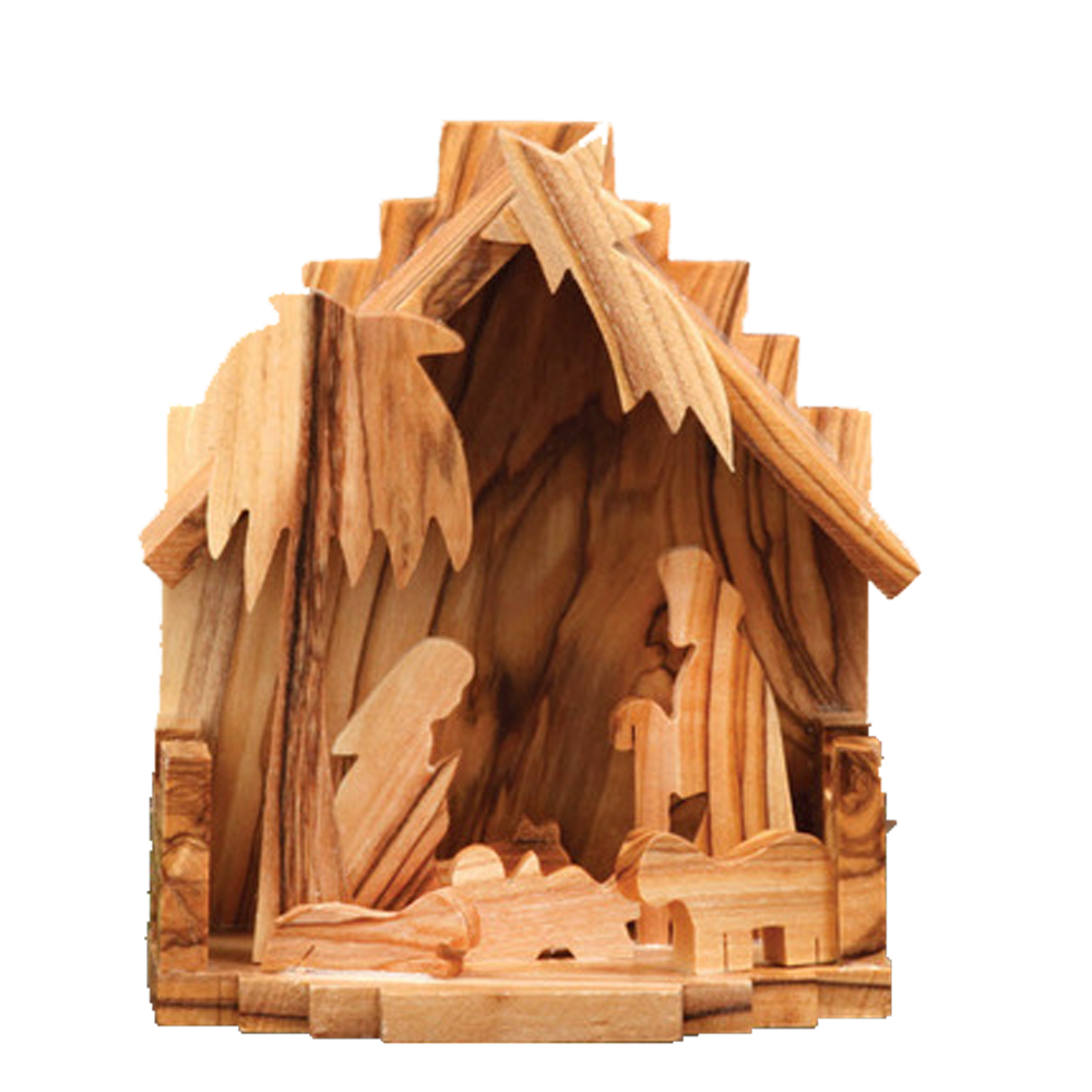 Mini Silhouette Olive Wood Nativity, , large image number 0