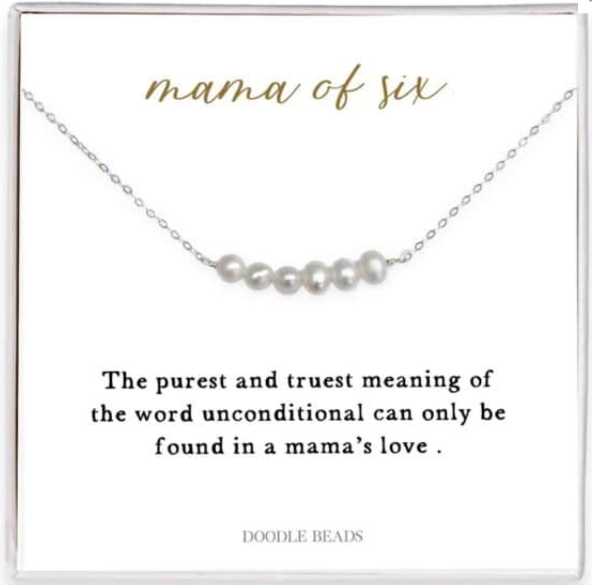 Mama of Six Pearl Necklace