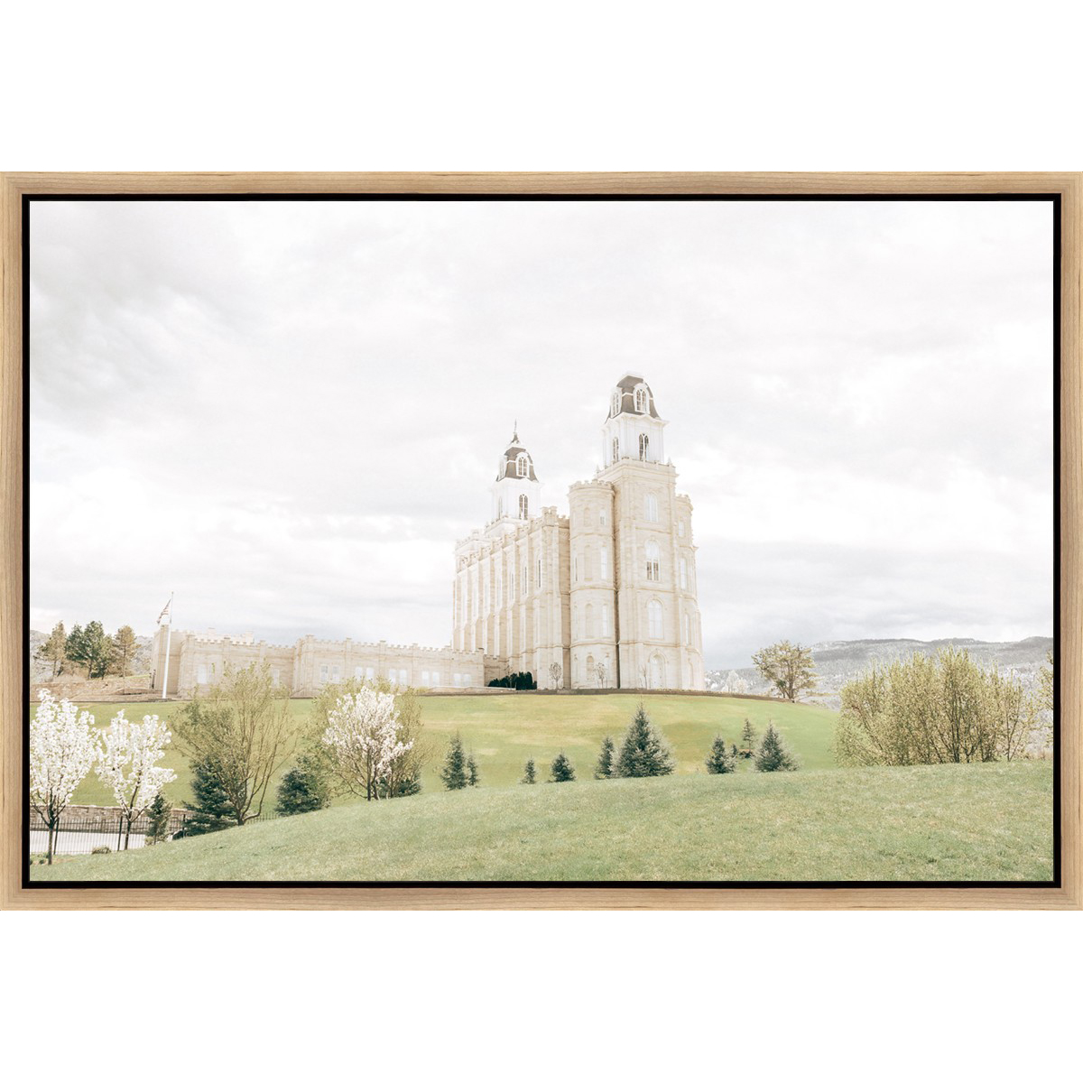 Sweet is the Work, Manti Temple (31.5x21.5 Framed Canvas)