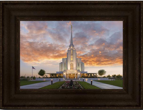 Rexburg Temple (19x25 Framed Giclee Canvas), , large image number 0