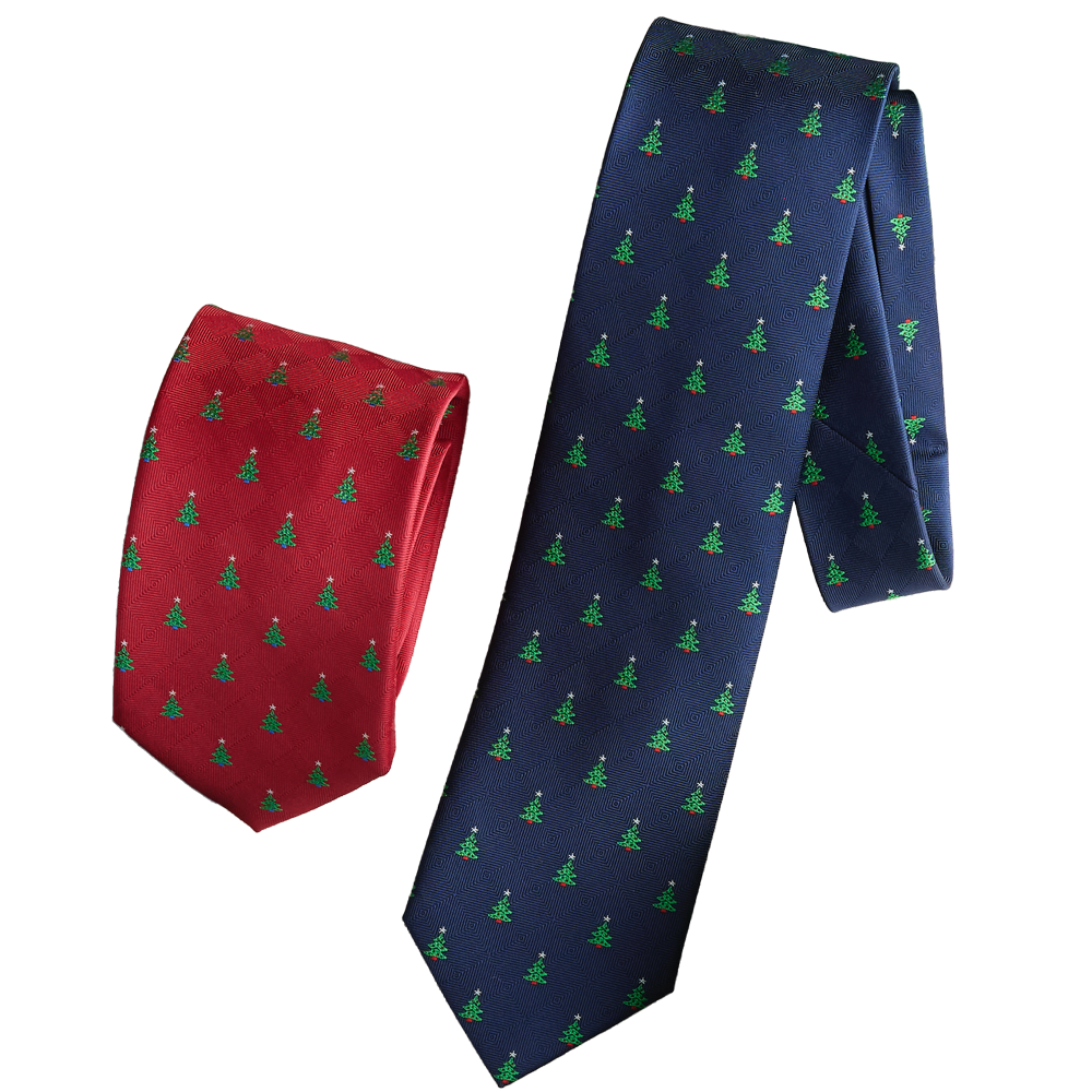 Men's Red O Tannenbaum Poly Necktie, , large image number 0