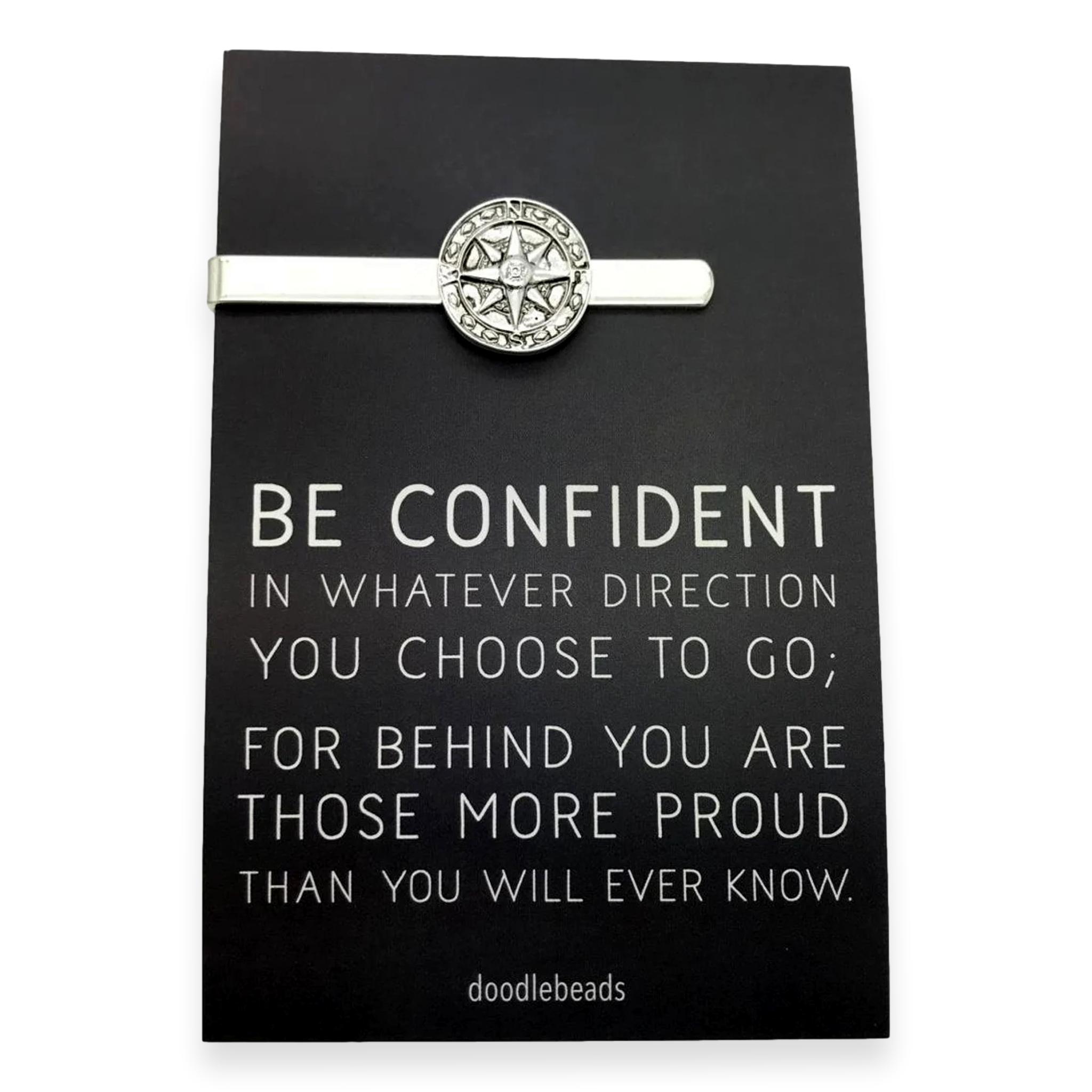 Be Confident Compass Tie Bar, , large image number 0