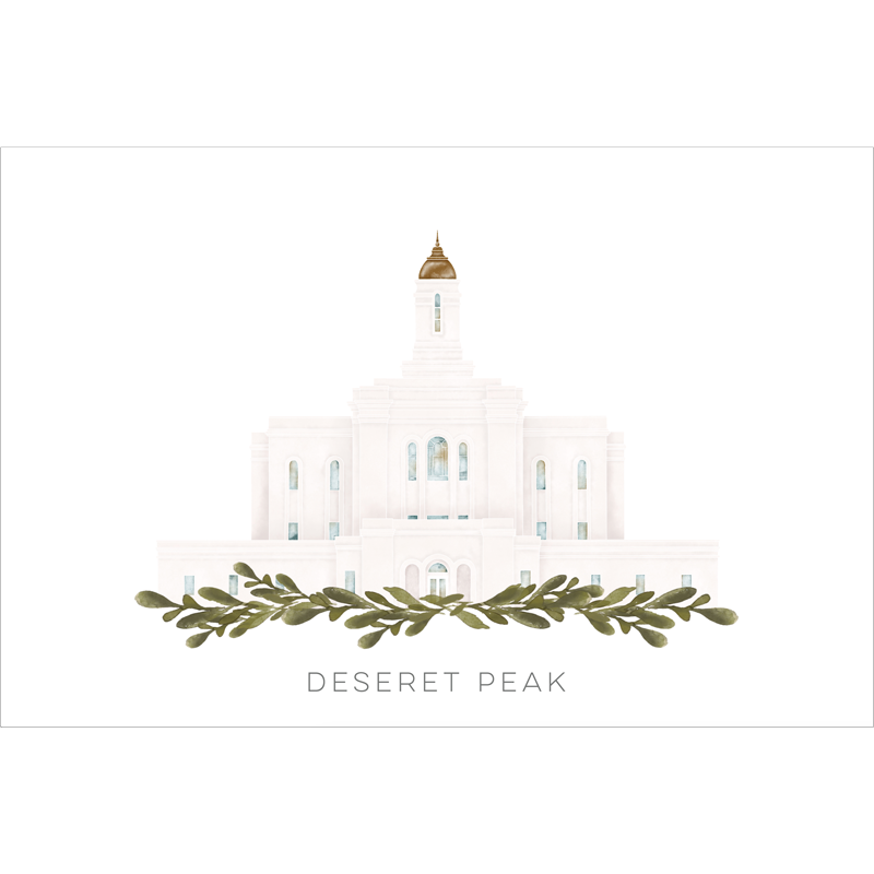 Deseret Peak Utah Temple (11x13 Framed Art)