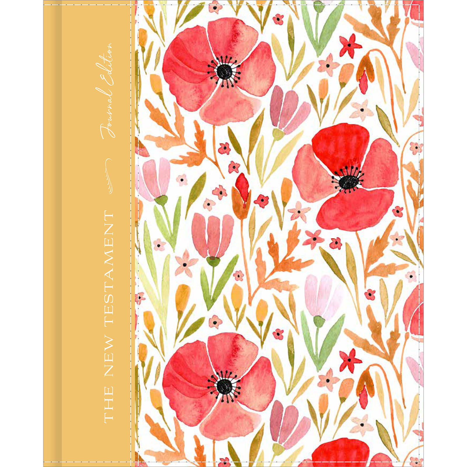The New Testament, Journal Edition, Red Floral (No Index)
