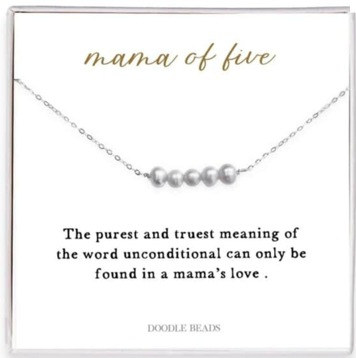 Mama of Five Pearl Necklace