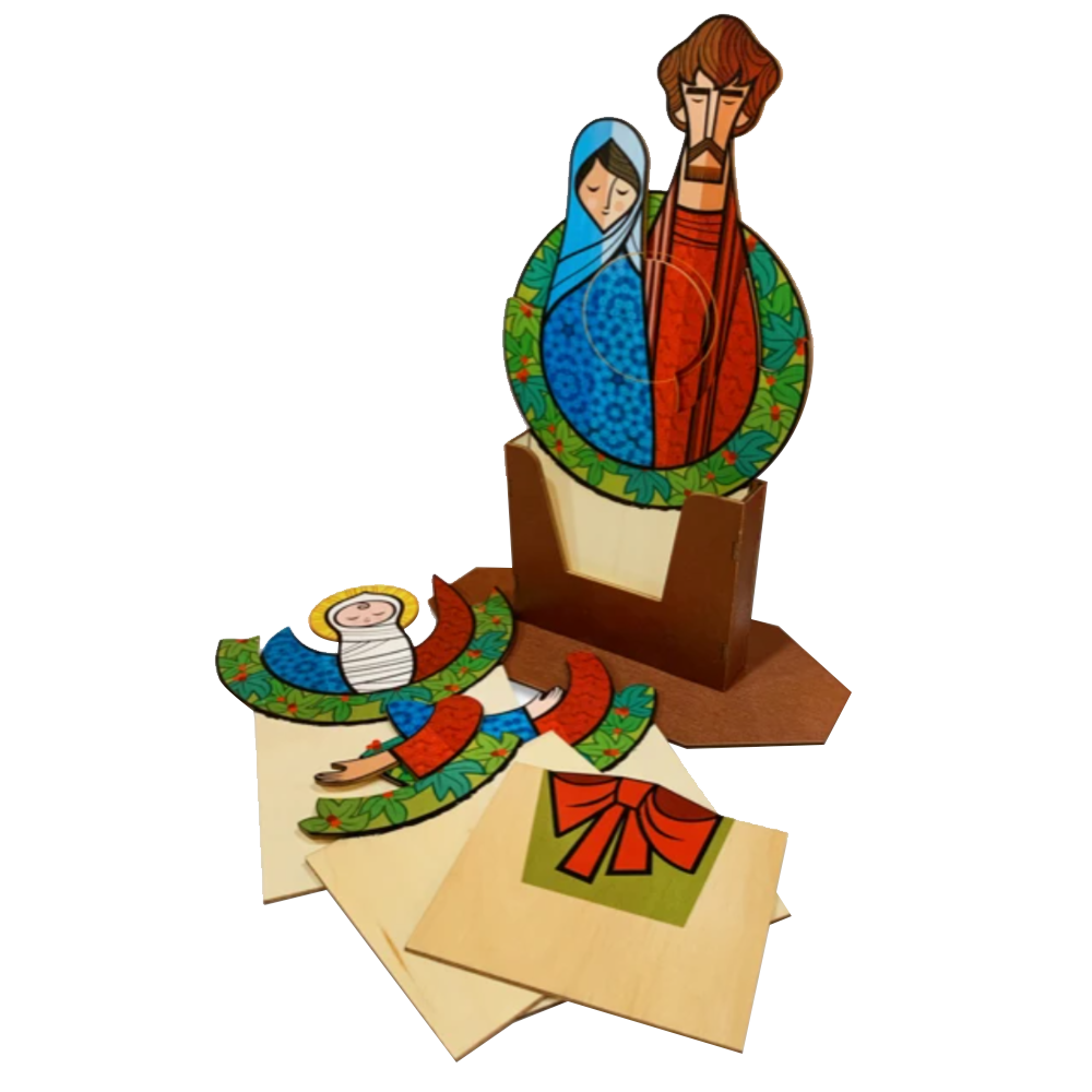 Standing Holy Family Puzzle Wood Nativity, , large image number 1