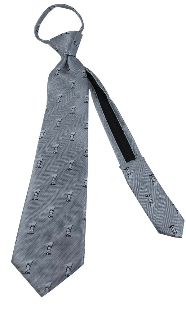 Boys' Gray Captain Moroni Zipper Necktie, , large