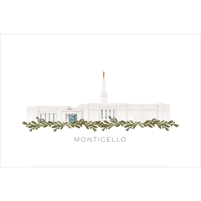 Monticello Utah Temple (11x13 Framed Art)