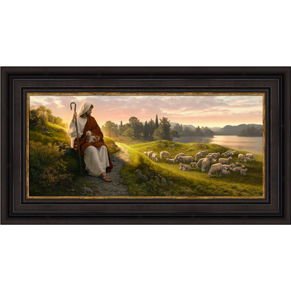Dear to the Heart of the Shepherd (25x46 Framed Canvas)