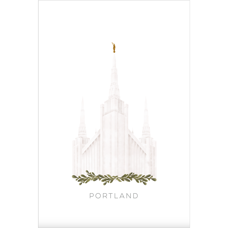 Portland Oregon Temple (11x13 Framed Art)