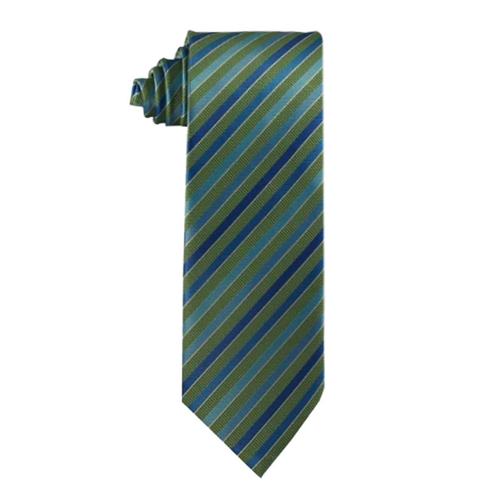 Youth Green and Blue Stripe Necktie