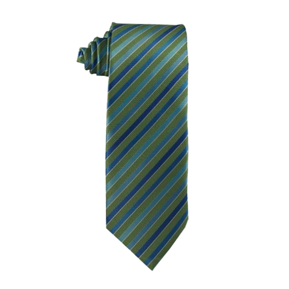 Boys Green and Blue Stripe Necktie