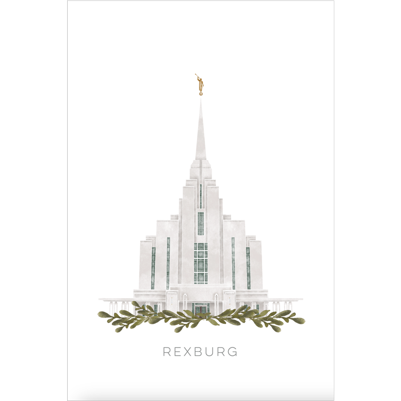 Rexburg Idaho Temple (11x13 Framed Art)