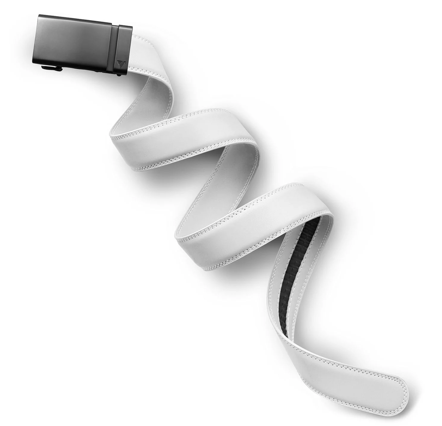 Gunmetal on White 35mm Belt