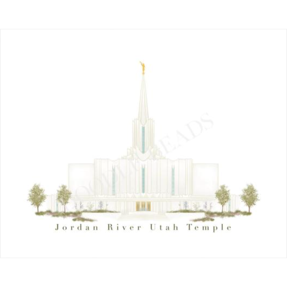 5X7 Jordan River Utah Temple - Print, , large image number 0
