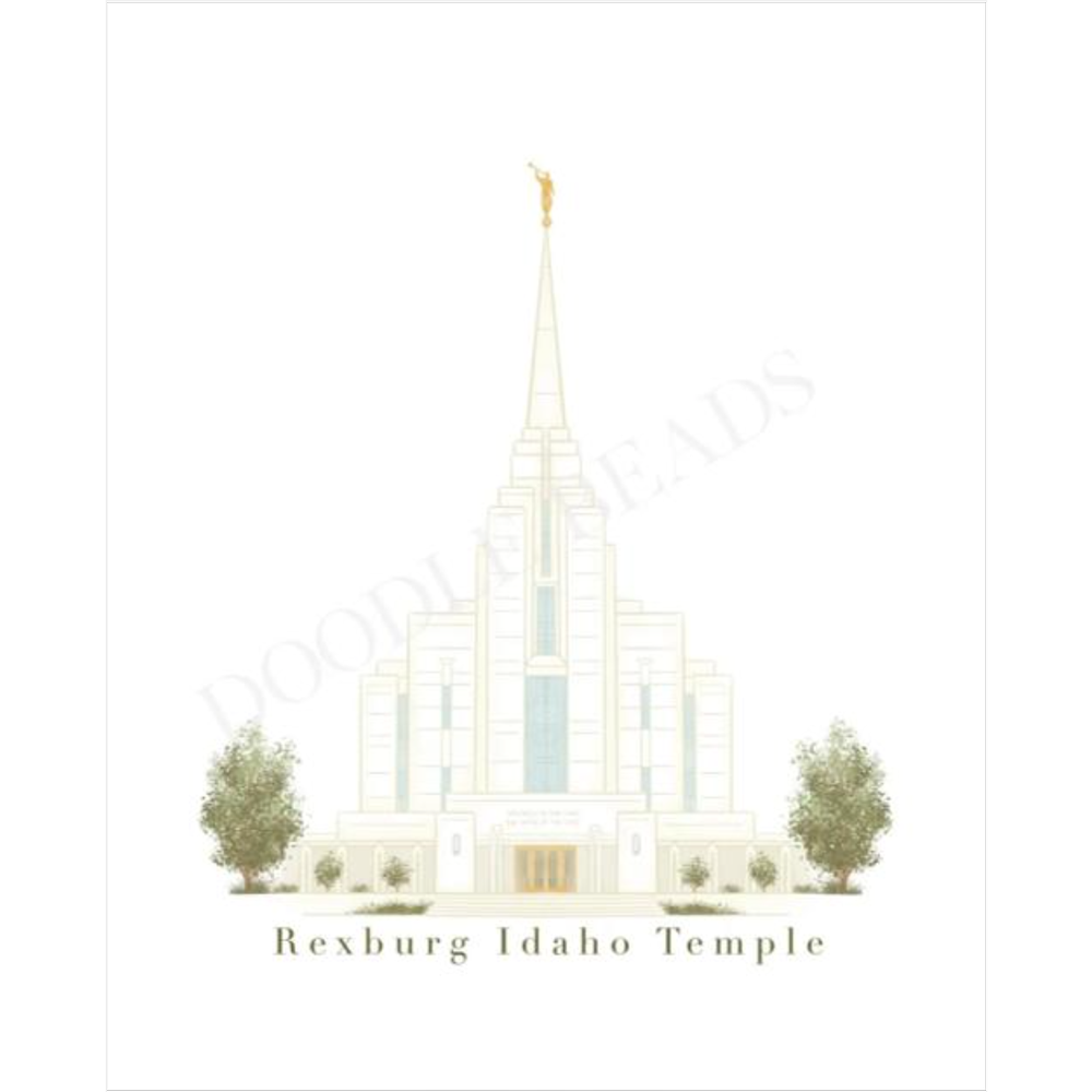5X7 Rexburg Idaho Temple - Print, , large image number 0