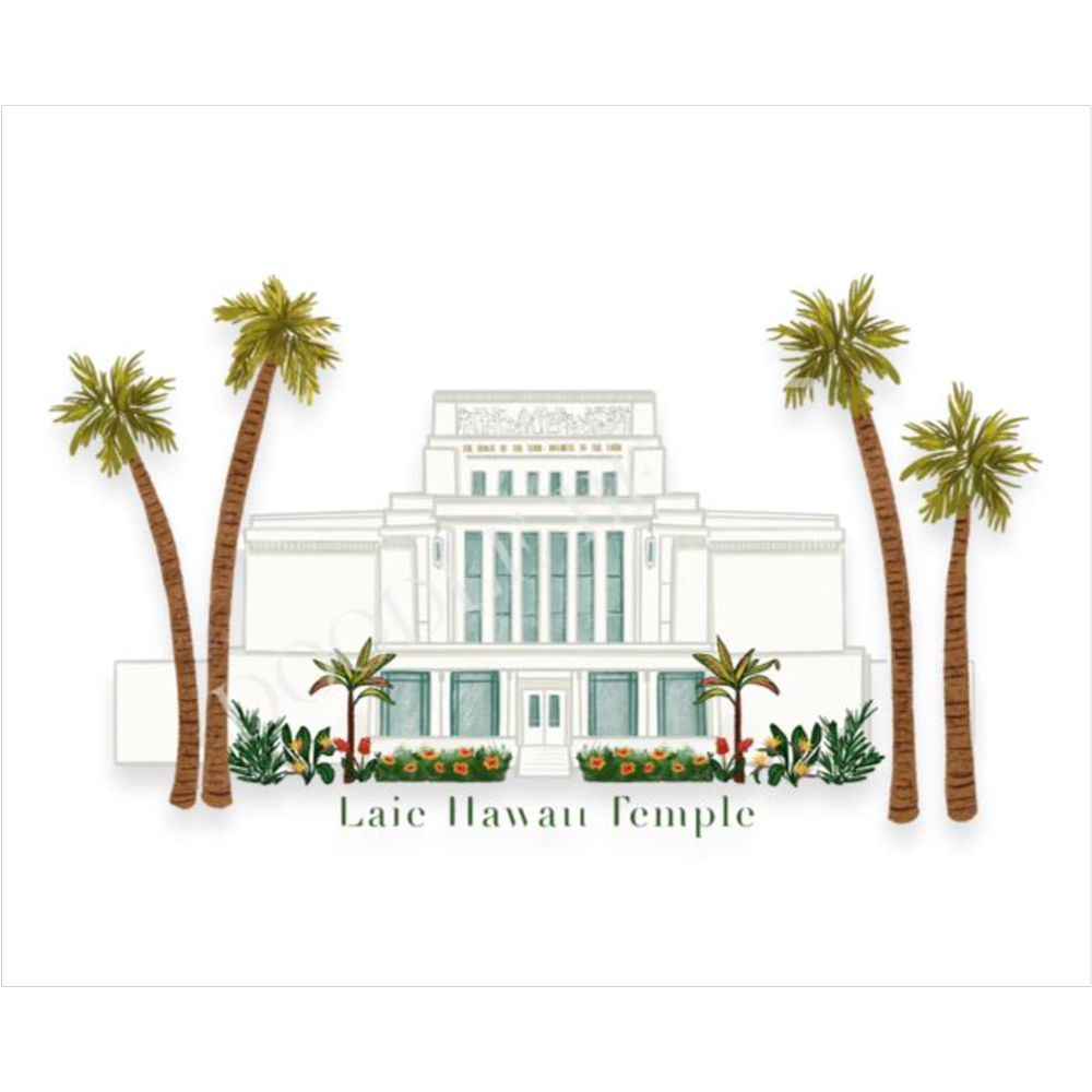 8X10 Laie Hawaii Temple - Print, , large image number 0