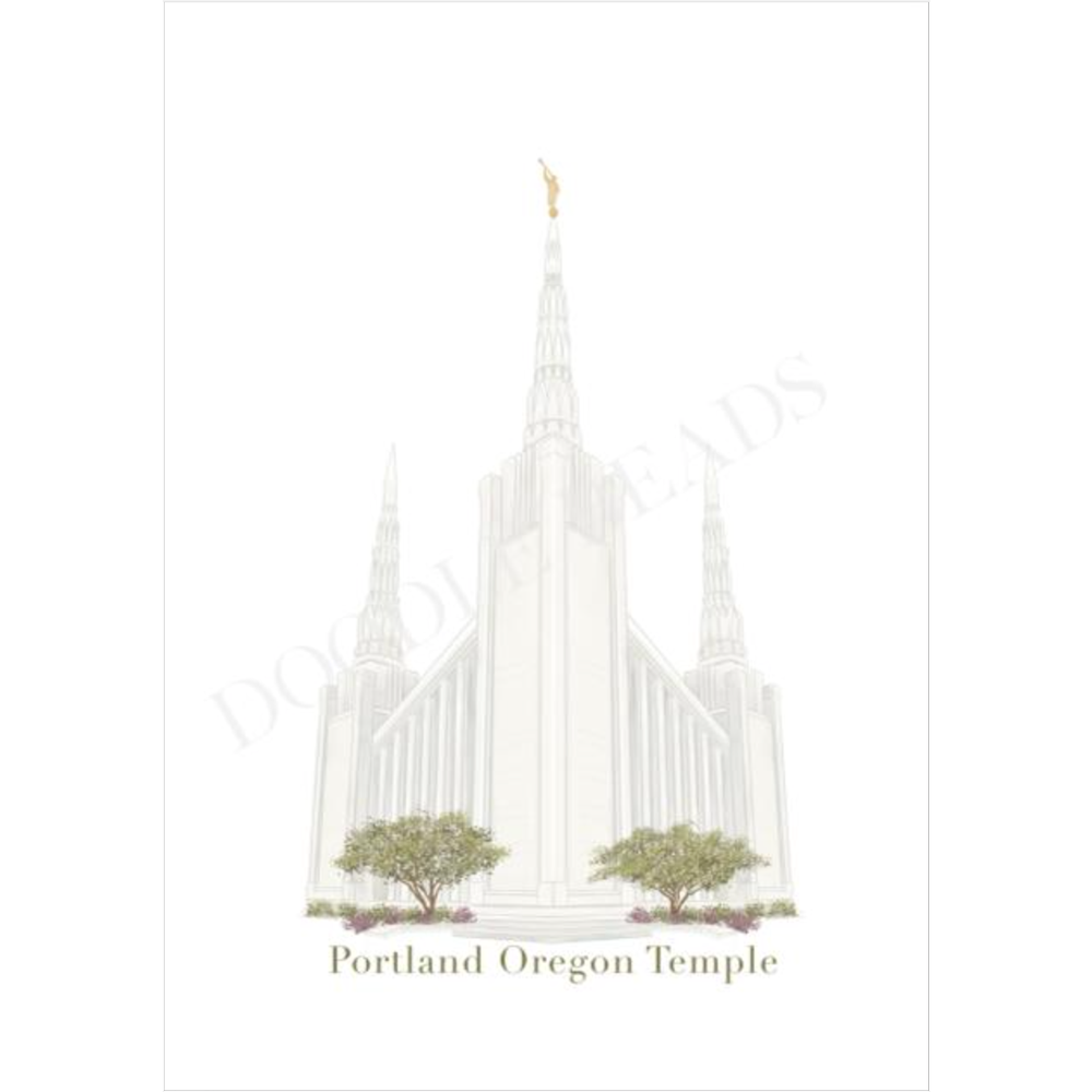 5X7 Portland Oregon Temple - Print, , large image number 0