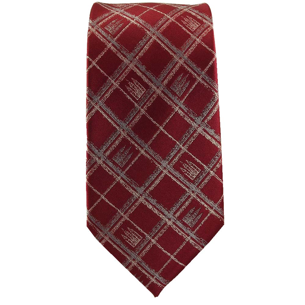 Men's Salt Lake Temple Plaid Necktie, , large