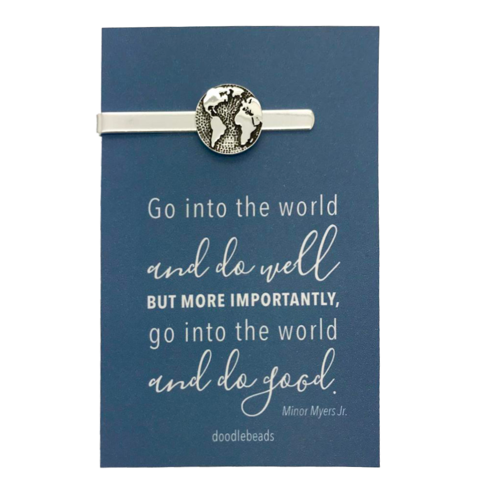 Globe Go Into the World Tie Bar