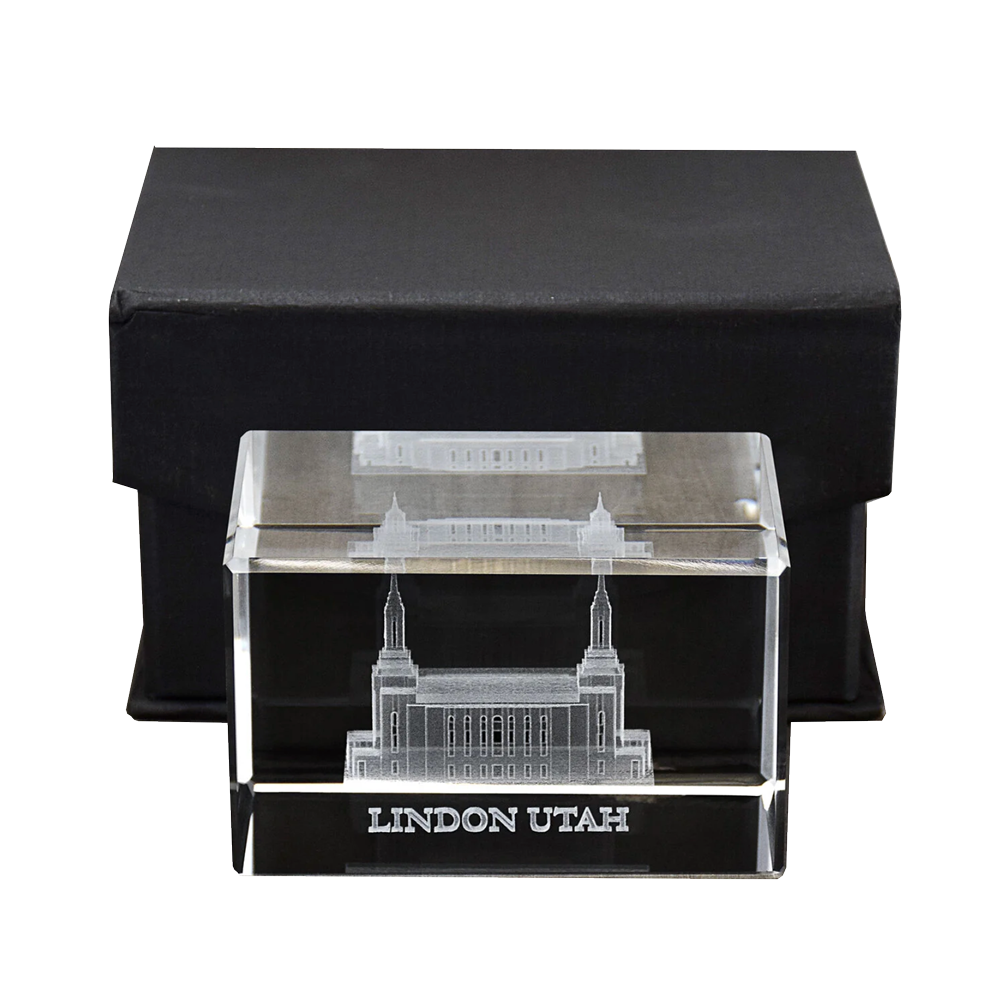 Lindon Utah Temple Crystal Cube