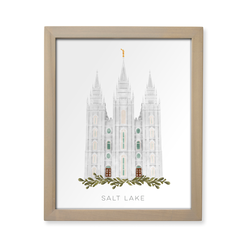 Salt Lake City Utah Temple (13x16 Framed Paper Print)