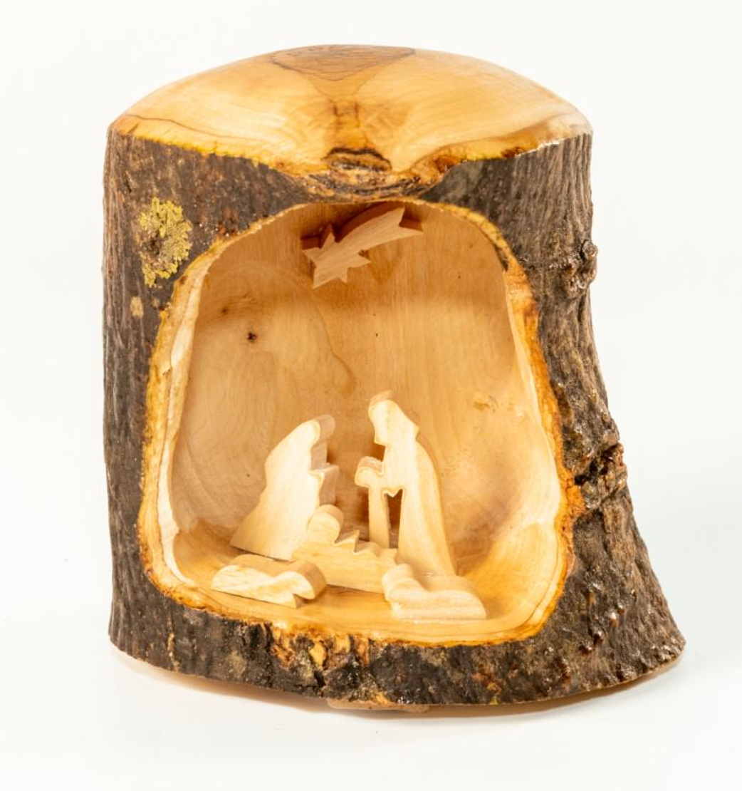 Holy Family Carved Branch Nativity Grotto, , large