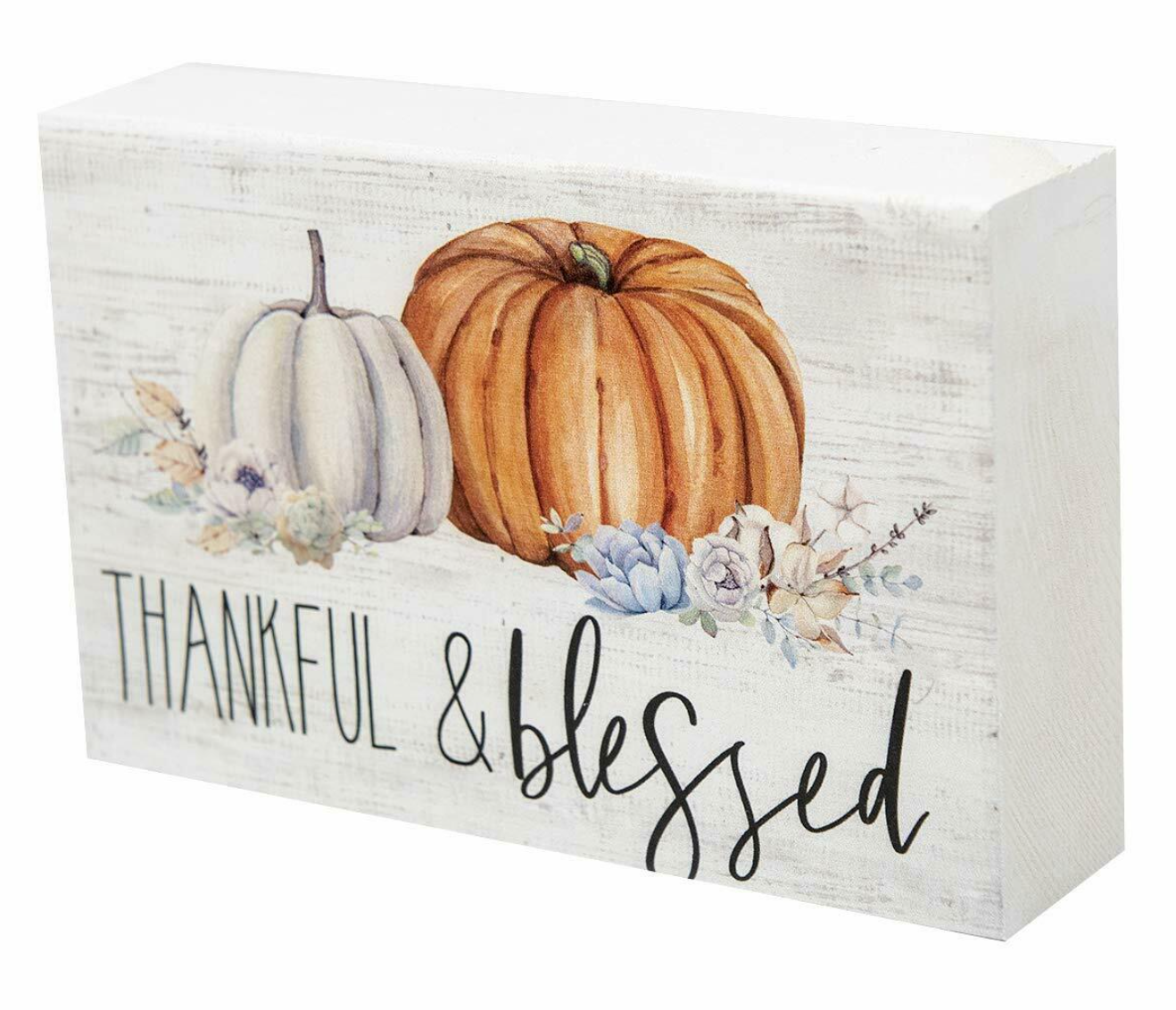 3X5 Thankful & Blessed Plaque, , large