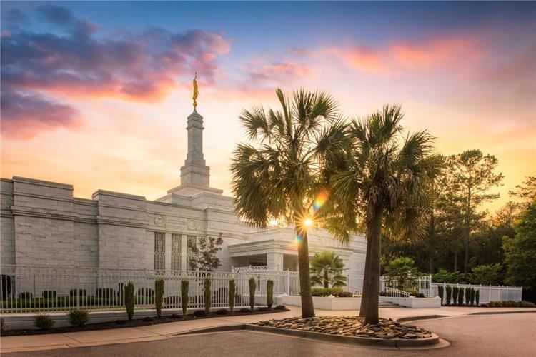 Columbia Temple Palmetto Sunset (3x4 Print)