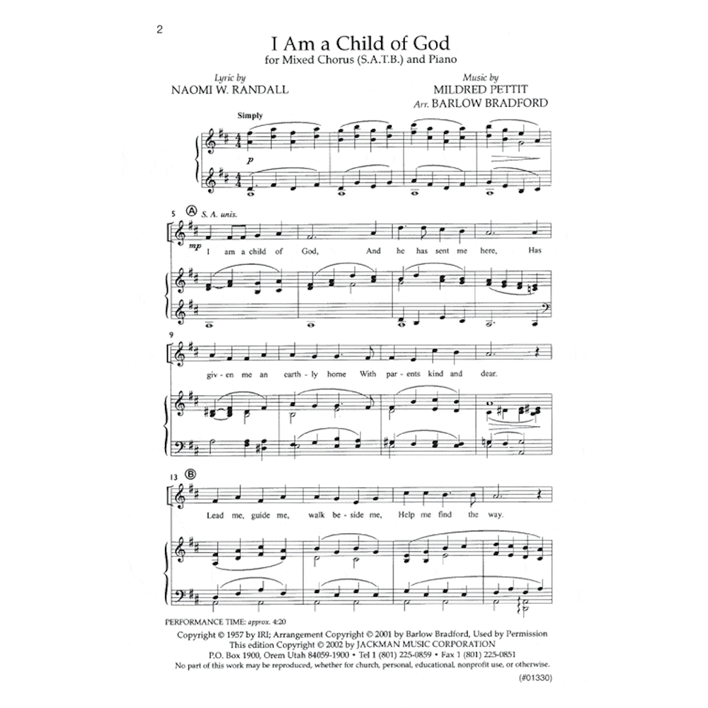 I Am a Child of God, , large