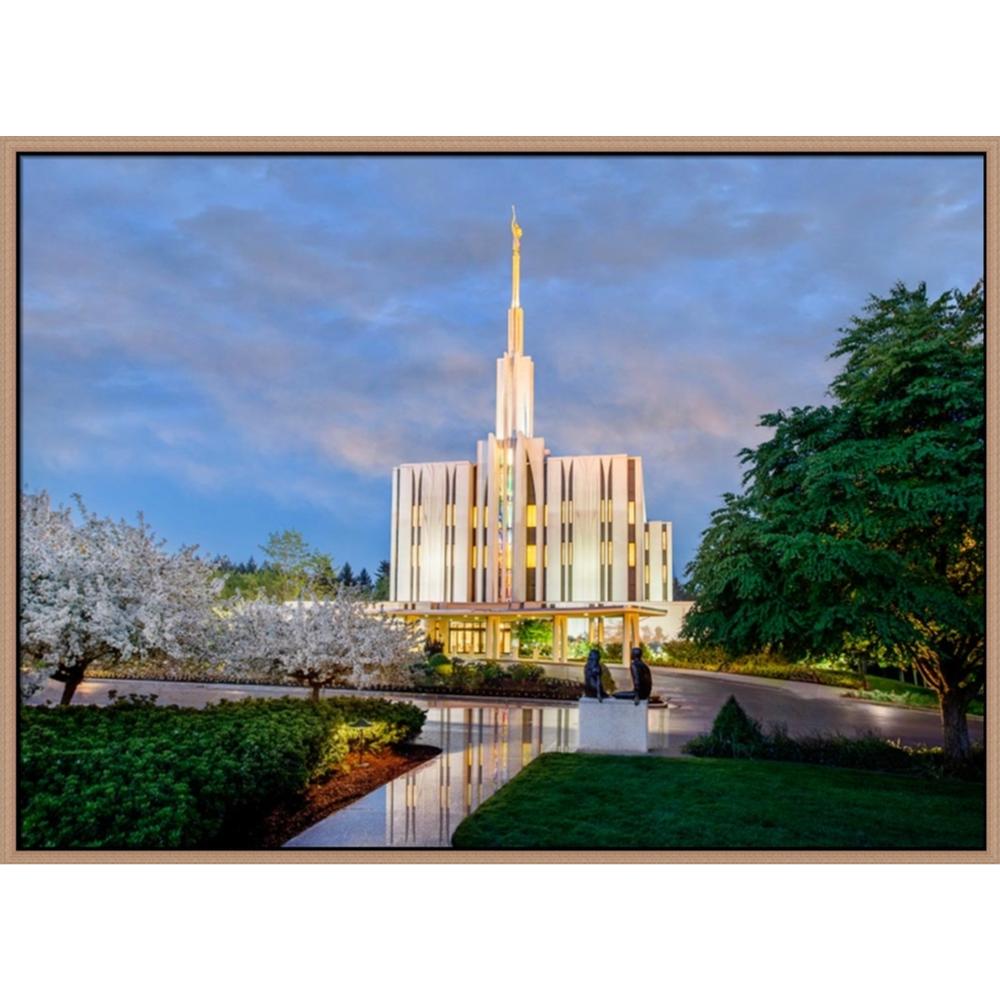 Covenant Path Temple: Seattle Temple (30x41 Framed Canvas Giclee)