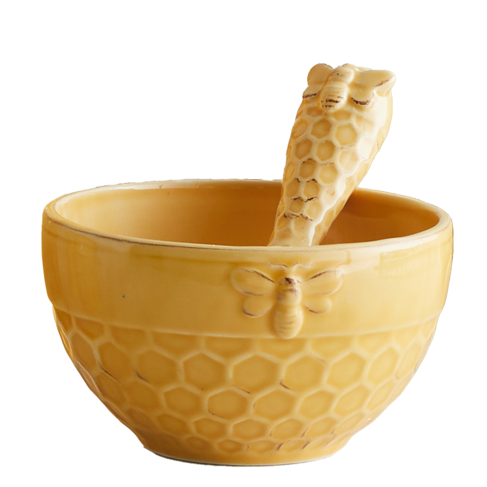 Honeycomb Bee Bowl and Spreader Set, , large image number 0