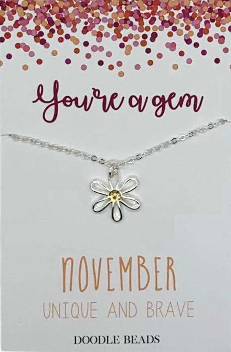 Flower Birthstone Necklace, , large image number 0