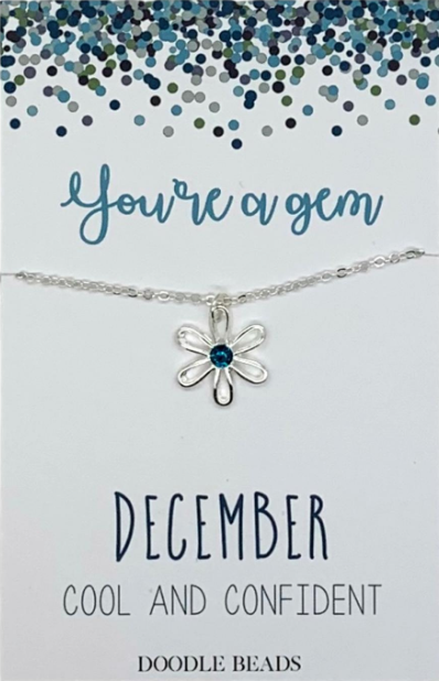 Flower Birthstone Necklace