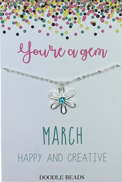 Flower Birthstone Necklace