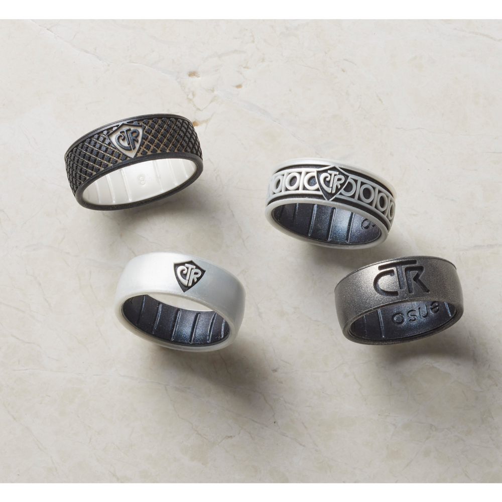 Two Tone Platinum/Black Pearl CTR Ring