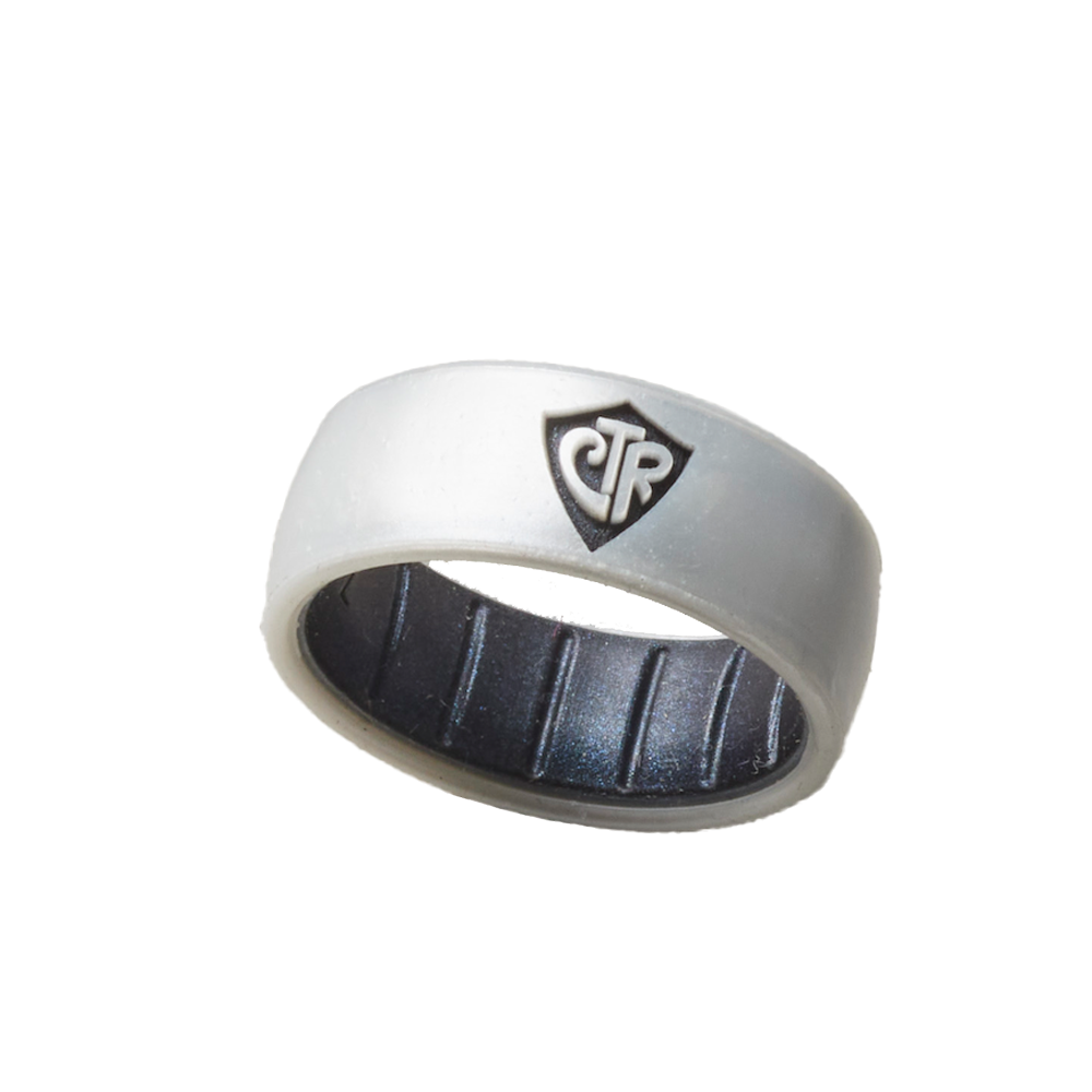 CTR Two Tone Platinum/Black Pearl Ring Size 8, , large